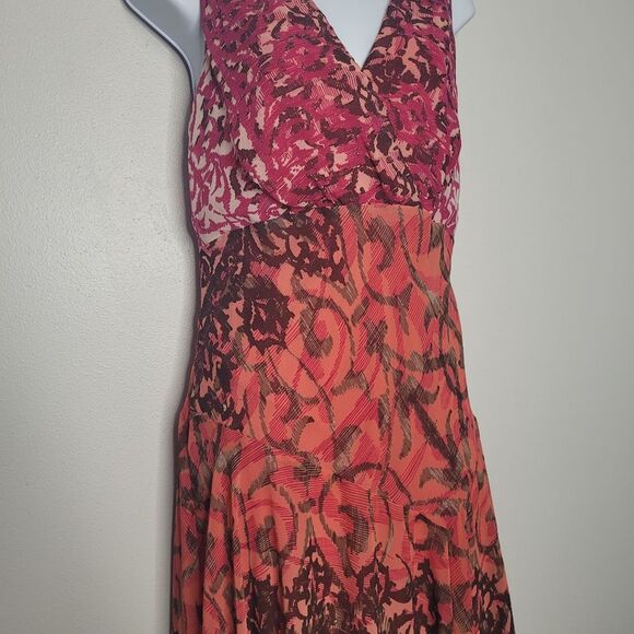 Rabbit Rabbit Rabbit pink orange grunge drop waist handkerchief dress size 14 - Picture 2 of 7